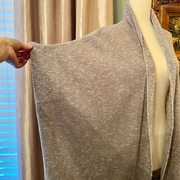 EUC Eileen Fisher Oversized Short Sleeve Open Front Linen Blend Cardigan LARGE - Picture 4 of 6